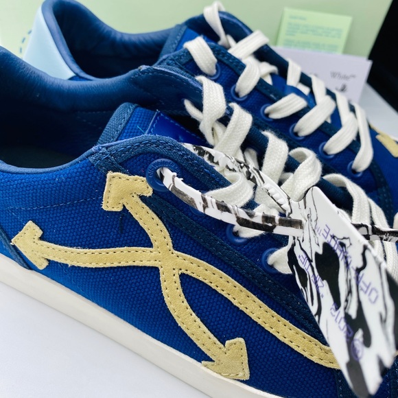Off-White Men’s Vulcanized Low-Top Sneakers SIZE US 9 Color Blue NWB AUTHENTIC - Picture 5 of 14